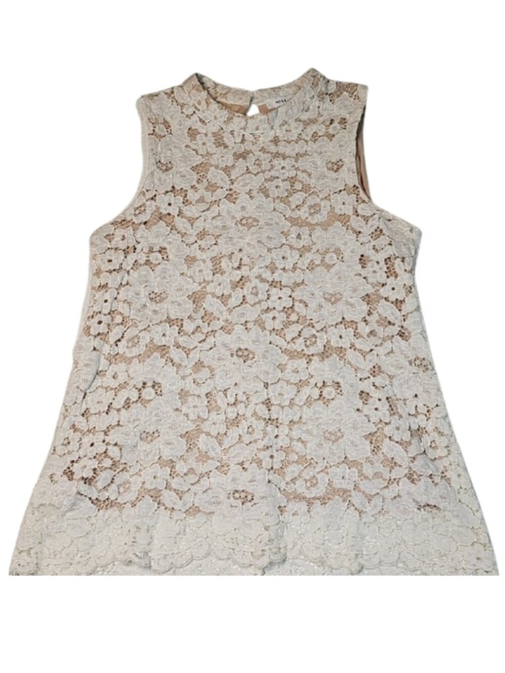 Rose + Olive Floral Lace Overlay Sleeveless Tank Top L Romantic Balletcore Boho